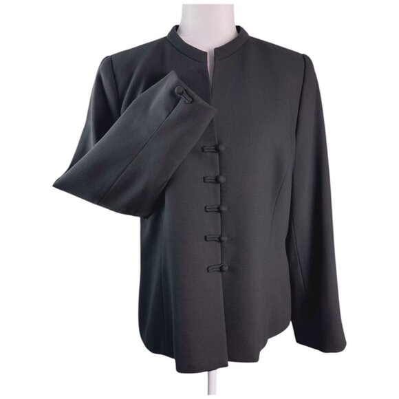 CARLISLE Vintage Blazer Jacket Grayish-Green Button Front 100% Wool Women's 14 - Picture 1 of 8